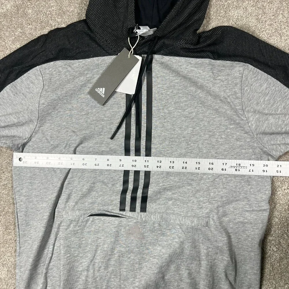 Adidas Mens Gray Black Los Angeles Kings‎ NHL Long Sleeve Pullover Hoodie NWT